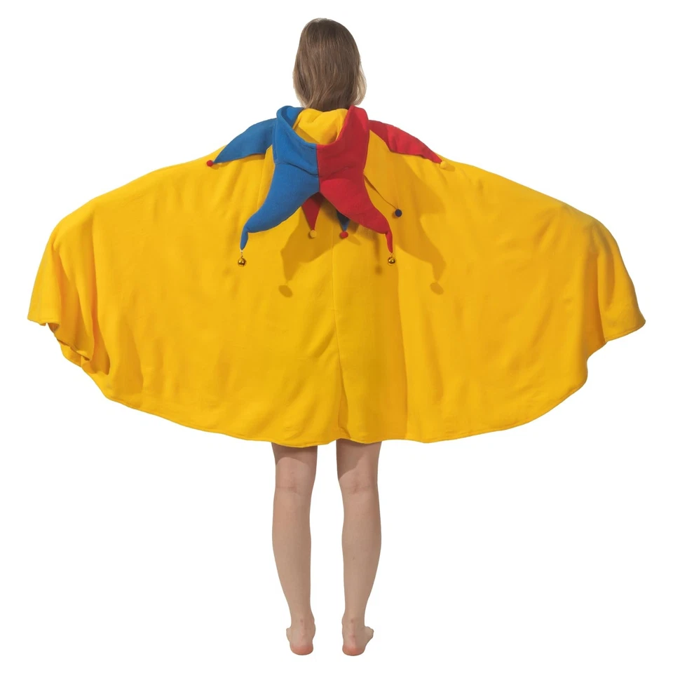 Acogedor Disfraz de Bufón - Bufón de Corte Renacentista Cosplay Capa con Capucha con 2 Bel Foto 3 de 4