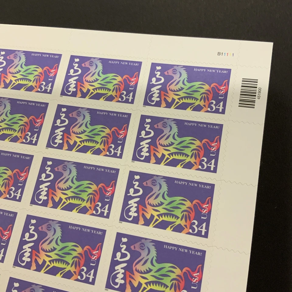 2002 US 3559 Lunar New Year, Year of the Horse 34c MNH - Full Sheet of 20  - Image 4 of 4