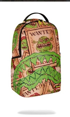 SPRAYGROUND SHREK WANTED Backpack Velour Laptop Compartment Polyester Fabric