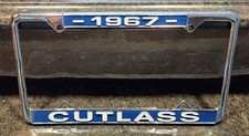 1967 Oldsmobile Cutlass Vintage License Plate Frame Chrome Metal Not Plastic