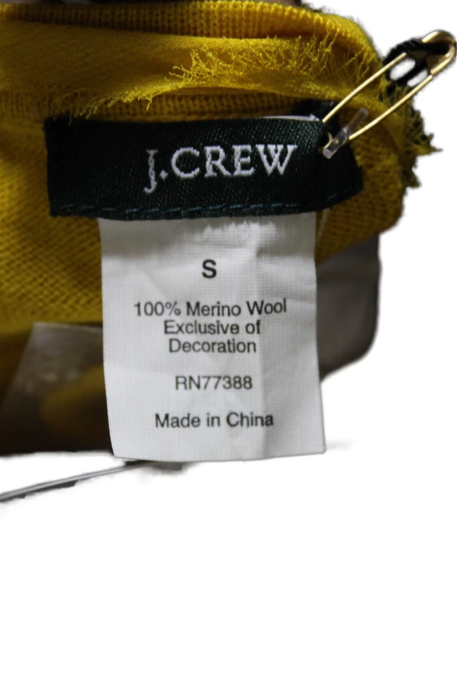 Blusa sin mangas J Crew para mujer cuello en V lentejuelas amarillo mostaza talla S Foto 4 de 4