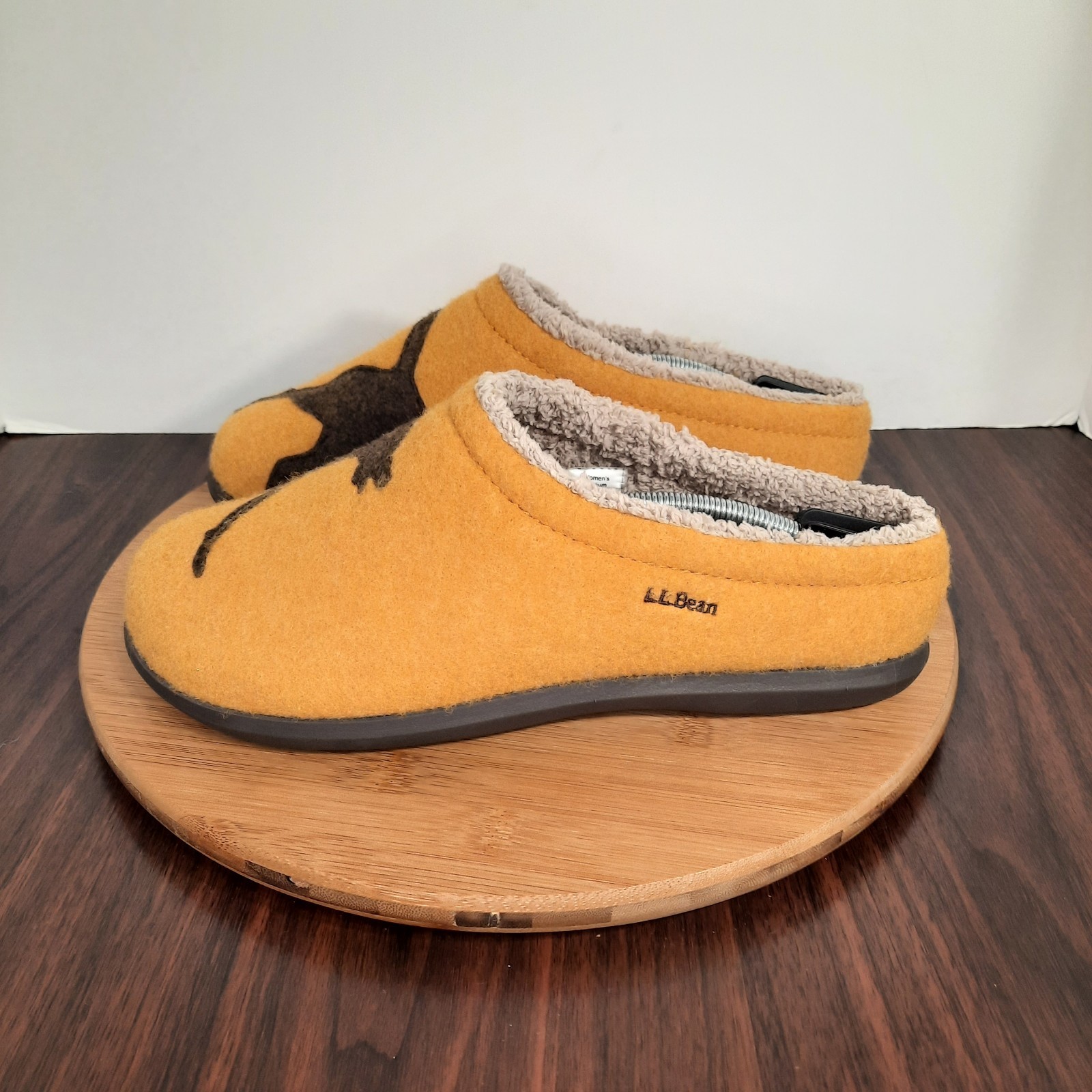 PANTOFOLA D’ORO LL Bean Daybreak Scuffs ciabatte da donna taglia 10 zoccoli in lana foderati in pile per cani