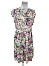 Poem By Oliver Bonas Women's Dress Size 14 Multicoloured Floral Short Sleeve New