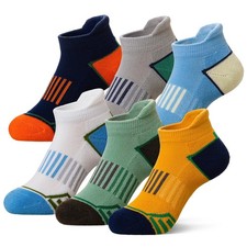 Kids Socks Boys Ankle Athletic Half Cushioned Low Cut Sport Cotton Breathable...