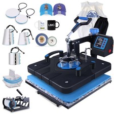 Upgraded 8 in 1 Heat Press Machine 15x15 Inch Heat Transfer Machine 360-Degre...