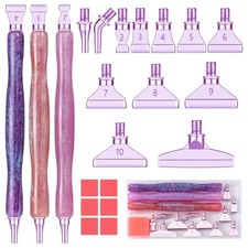 Diamond Painting Pen Tools Set,3PCS Glitter Diamond Art Pen and 12Pcs Purple ...