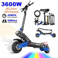 APP NFC Dual Motor Electric Scooter 2 1800W 45MPH with Seat Steering Damper Lock