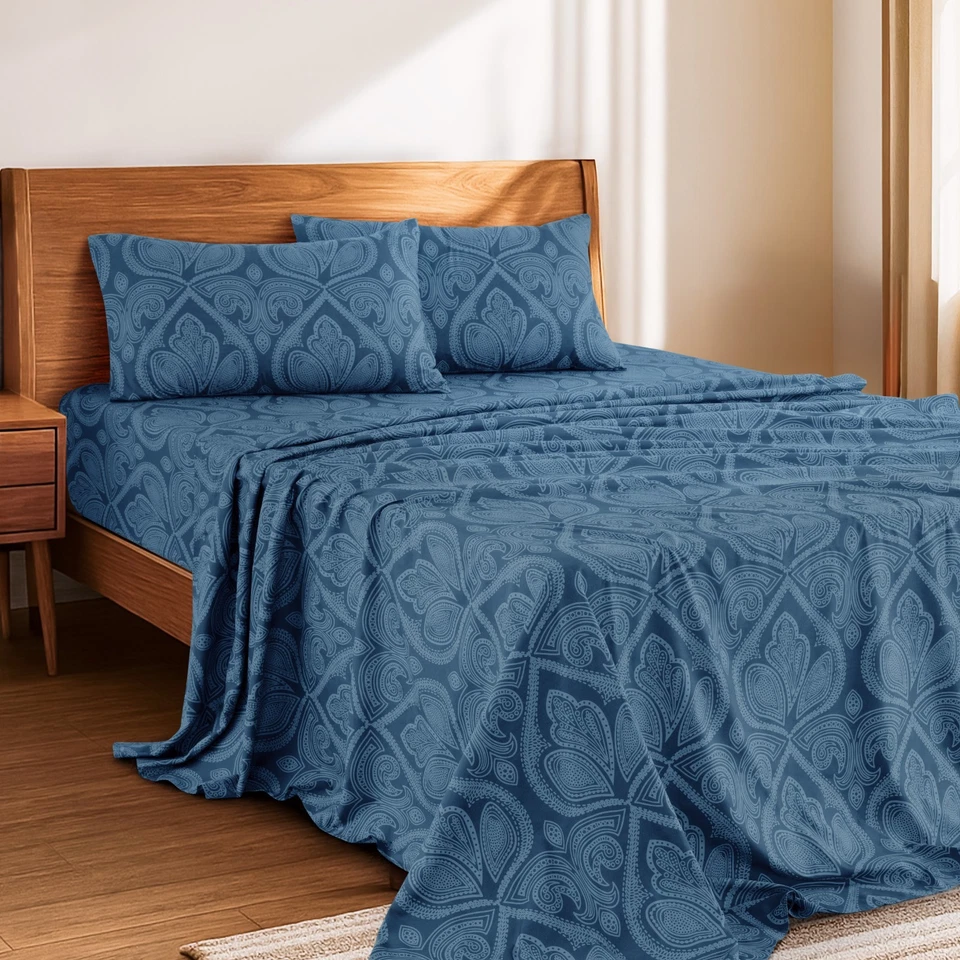 4 Piece Bed Sheet Set 1800 Series Microfiber Deep Pocket Sheets Hotel Collection - Image 2 of 4