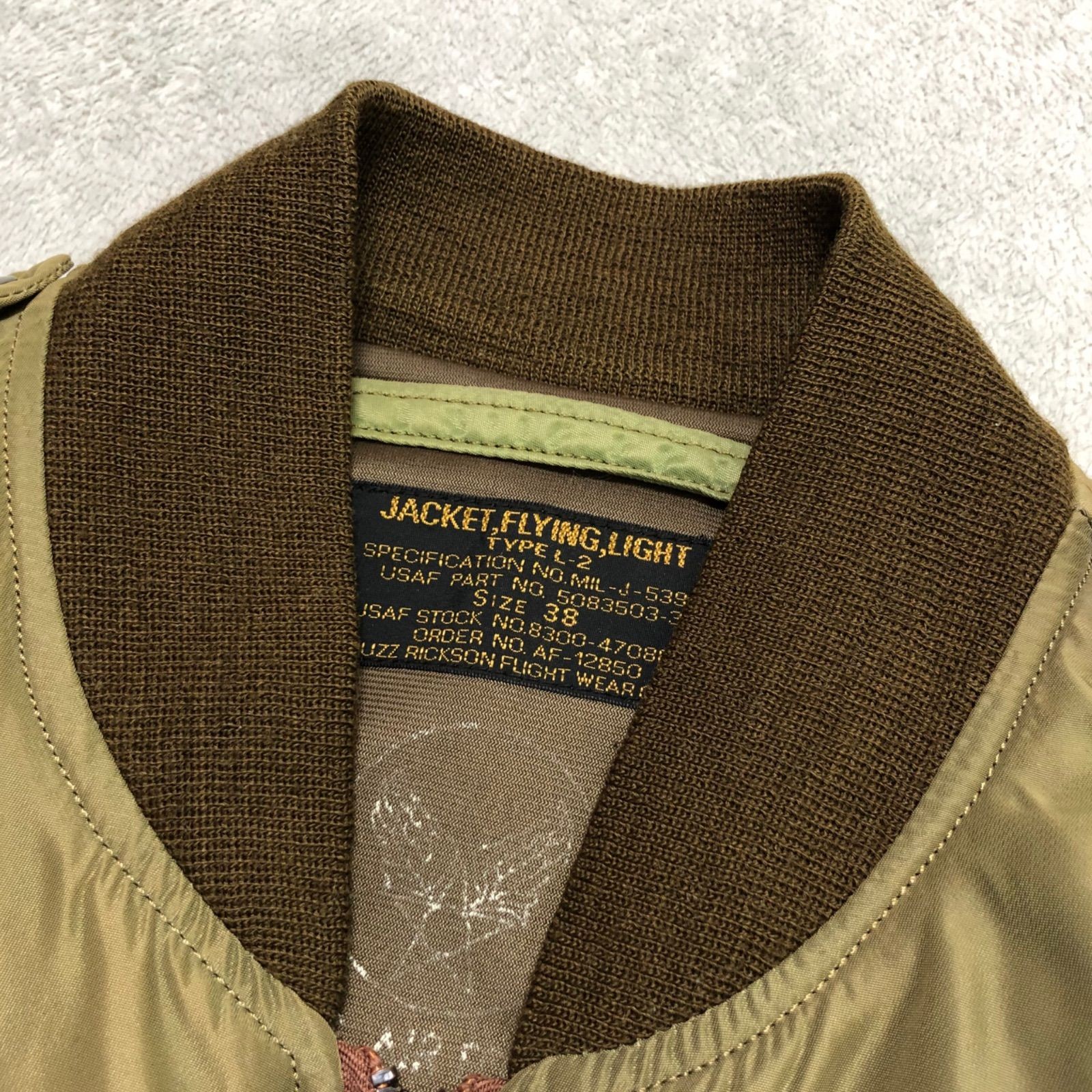 BUZZ RICKSON'S L-2 Flight Jacket M-code Patch 38 … - image 12