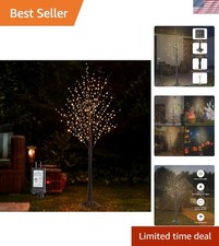 Enchanting 6FT Birch Tree with 500 LED Lights   Indoor and Outdoor Festive Decor