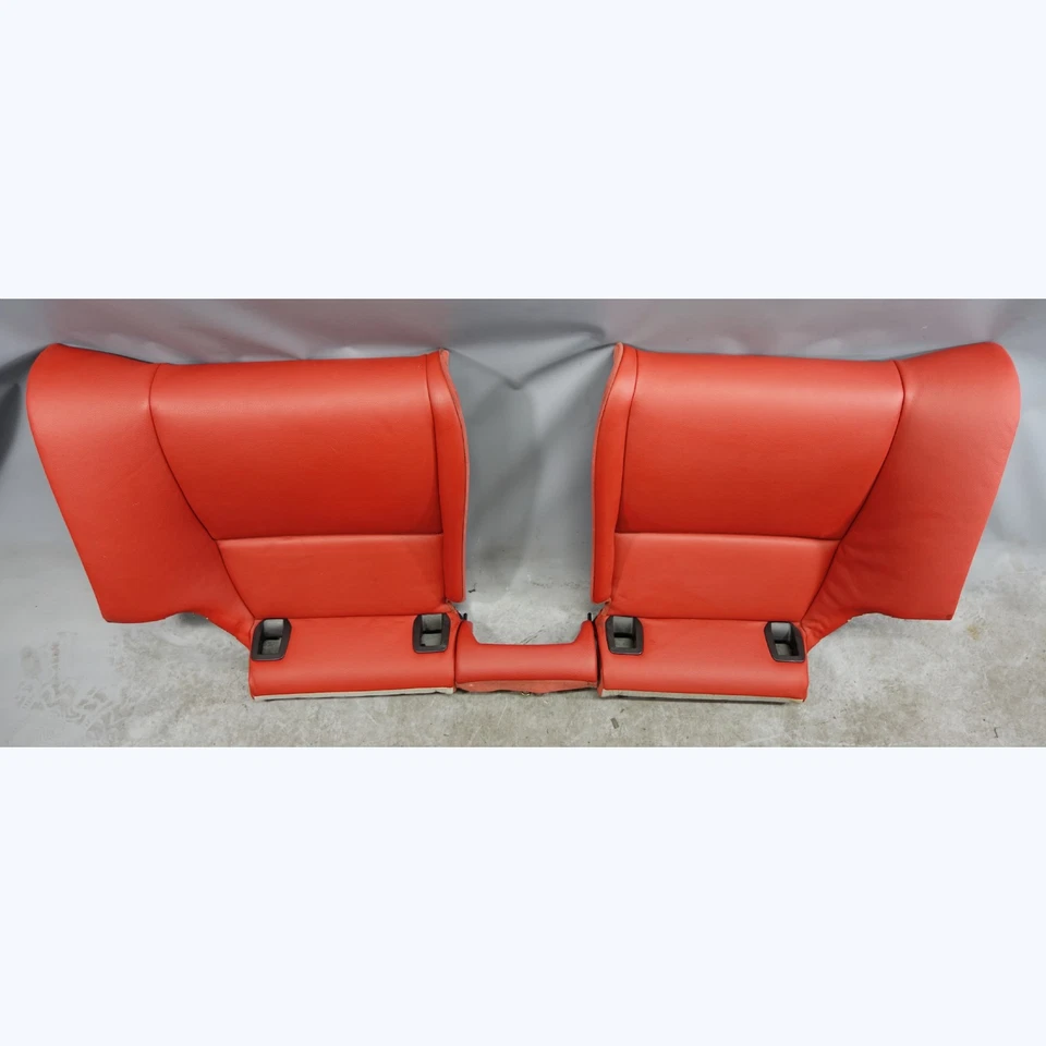 BMW E92 2010-2013 serie 3 cupé asiento trasero almohadillas inferiores cuero rojo coral OEM Foto 2 de 4