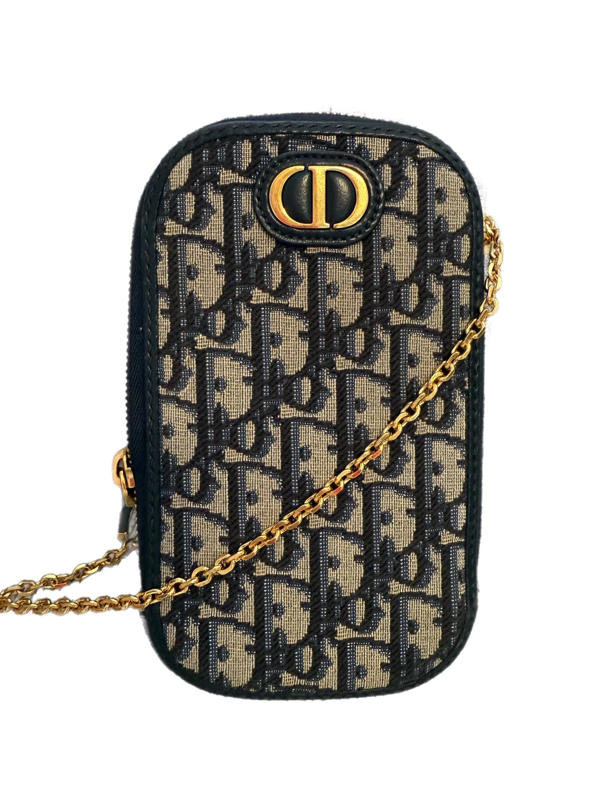 Support téléphone Christian Dior bleu Dior oblique jacquard 30 Montaigne Call'in Dior