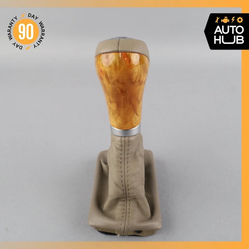 03-12 Mercedes R230 SL500 SL55 AMG Shifter Shift Knob Boot Cover Beige OEM - Image 4 of 4