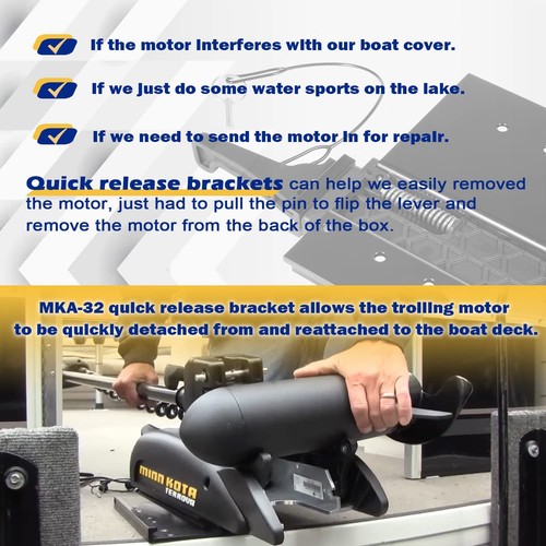1854060 MKA-32 Quick Release Bracket Fits for Minn Kota Trolling Motors, Ulterra - Foto 3 di 8