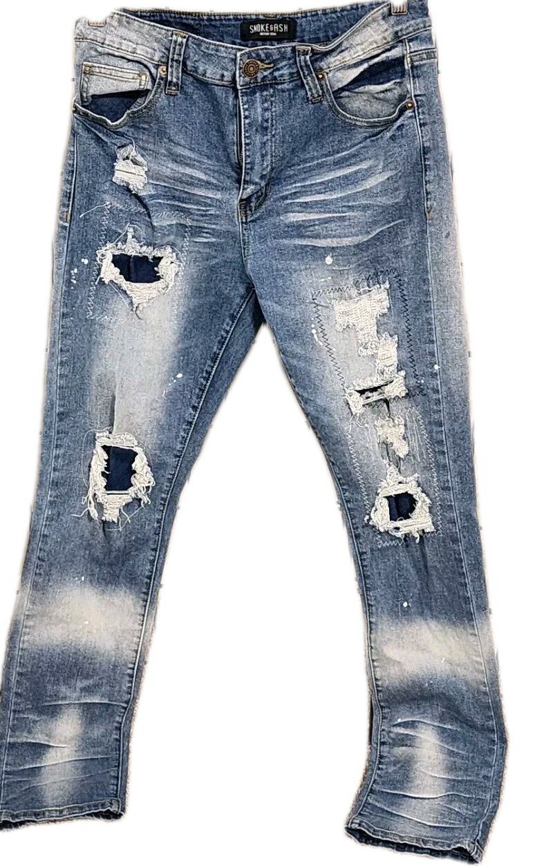 S Jeans Medium Wash Distressed Size 32x32