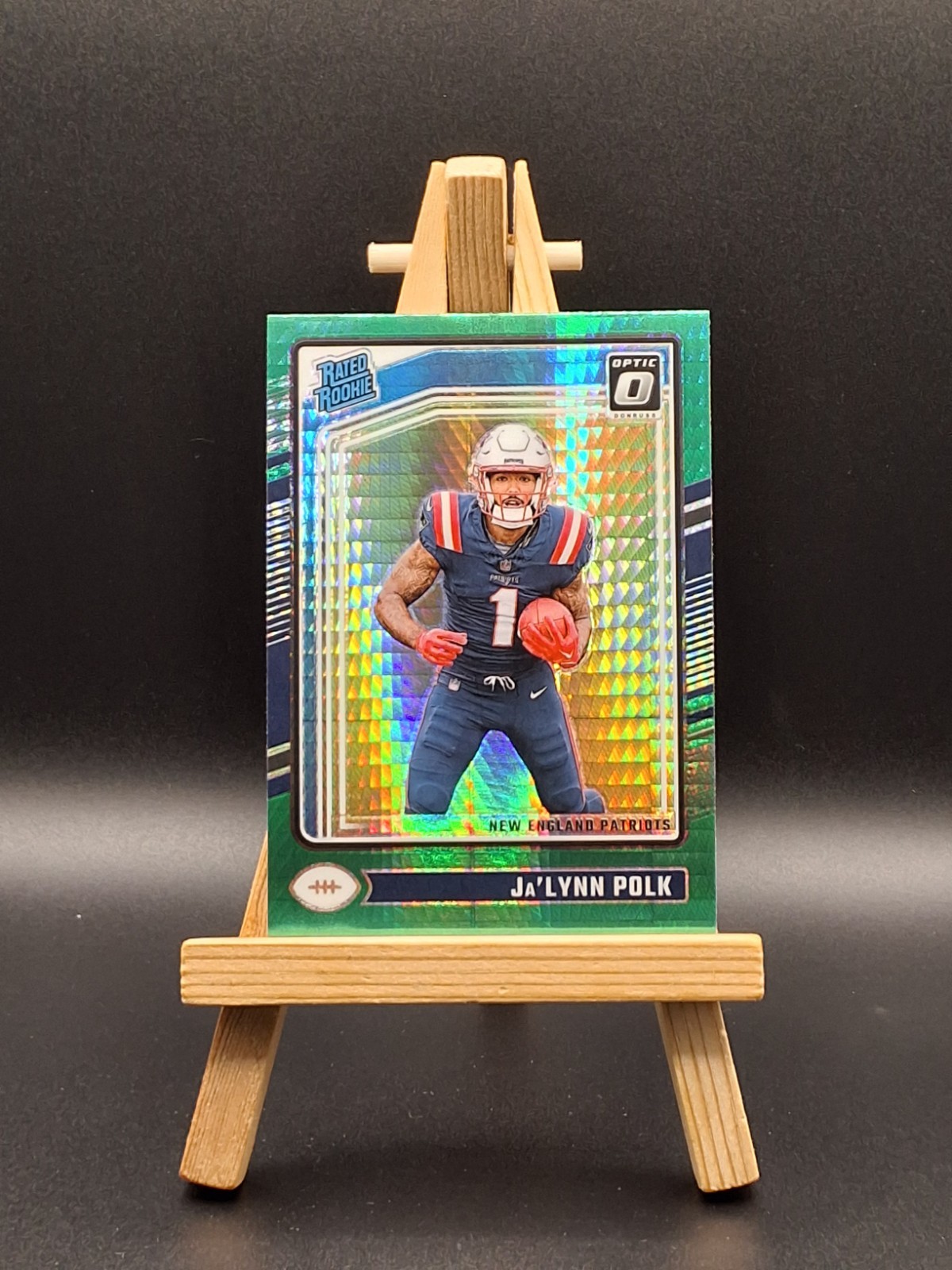 2024 Panini Donruss Optic - Rated Rookie Ja'Lynn Polk #240 Green Hyper Prizm...