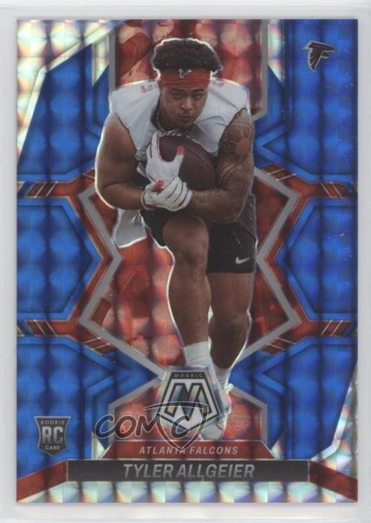 2022 Panini Mosaic Rookies Blue Prizm 75/99 Tyler Allgeier #351 Rookie RC 1u6