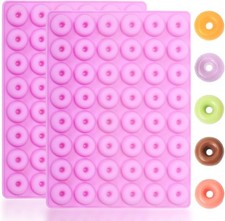 Mini Donut Silicone Mold, 48 Cavities Donut Molds for Chocolate Candy Gummy,