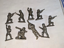 1950-60s Plastic Toy Army US Gi's Lot 9pc Unknown Maker FREE SHIPPING 2.25"T