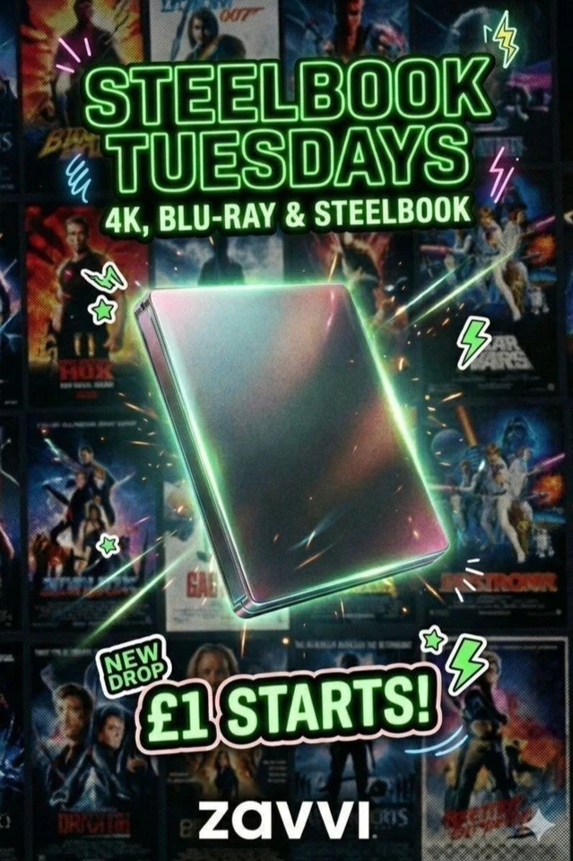 STEELBOOK TUESDAYS @ ZAVVI! STEELBOOKS, 4K, BLU-RAY + MORE! £1 STARTS