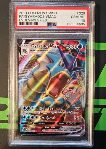 POKEMON 2021 Evolving Skies Full Art GYARADOS Vmax #029 PSA 10 Gem Mint RARE