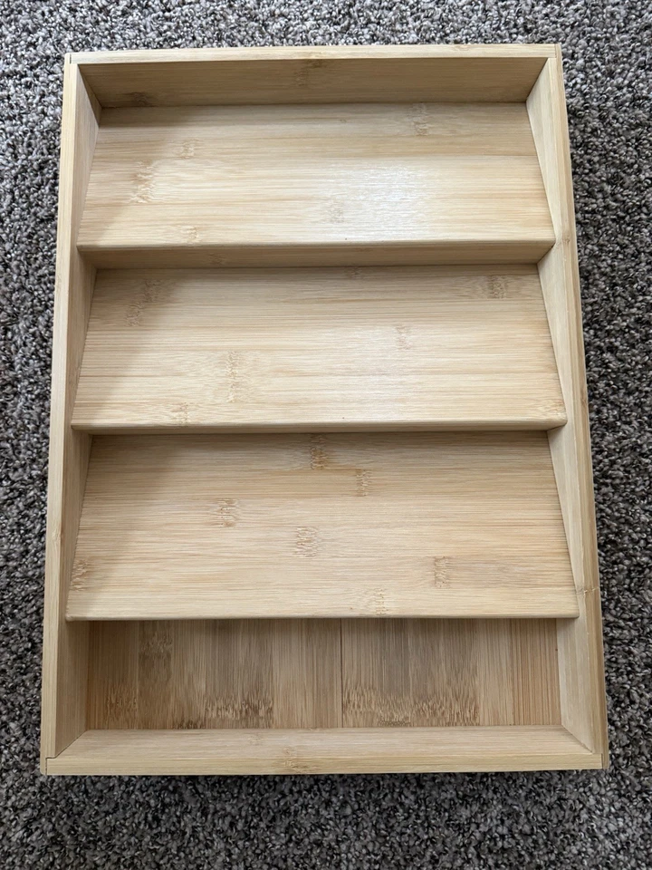 Organizador de especias de bambú de madera usado en cajón por poco tiempo Foto 4 de 4