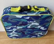 Bentology Insulated Water Camo Mud Shark Print W/ 5 Pc Bento Box Lunch Set NWOT