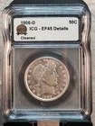 1906-D Barber Half Dollar EF45 Details ICG