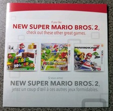 New Super Mario Bros 2 Case Insert – Mario Kart 7 Promo Booklet Nintendo 3D image