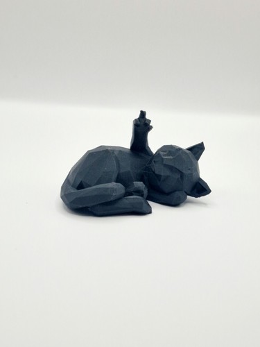 F Cat 3d Printed Black Cat Figure 6cm Long - Picture 5 of 6