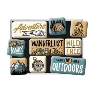 Nostalgic-Art - Retro 9 piece fridge magnet set - Outdoor Adventure
