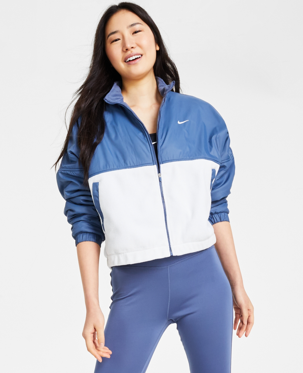 Nike Women One Therma Fit Full Zip Jacket Diffused Blue/Photon