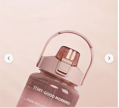 Large 64oz Water Bottle w Straw Gym Training Fitness Jug Motivational Time track - Bild 4 von 5