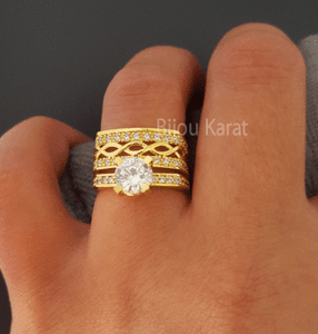 Infinity Goldring 18 Karat Gold Gp Verlobungsring Strass Stein Gold Ring Yuzuk Ebay