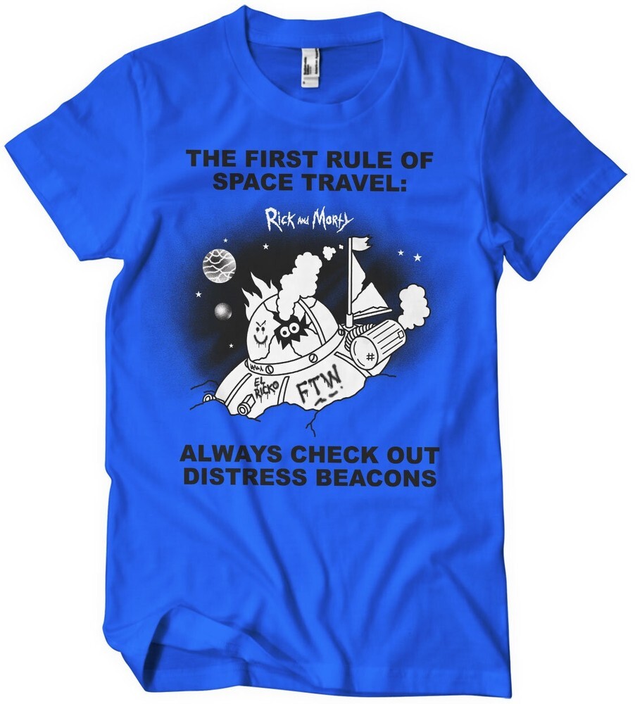 ALTRA Rick And Morty Distressed Beacons T Shirt Blue