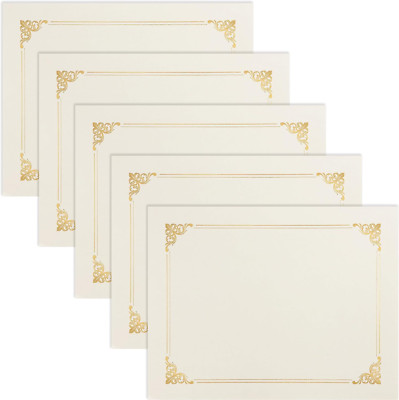 25 Pack Ivory Certificate Holders, Diploma Holders, Document Covers with Gold Fo