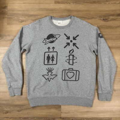 Ascolour Women's L U2 Doodle Graphic Crewneck Sweatshirt Artsy Band Shirt 2020