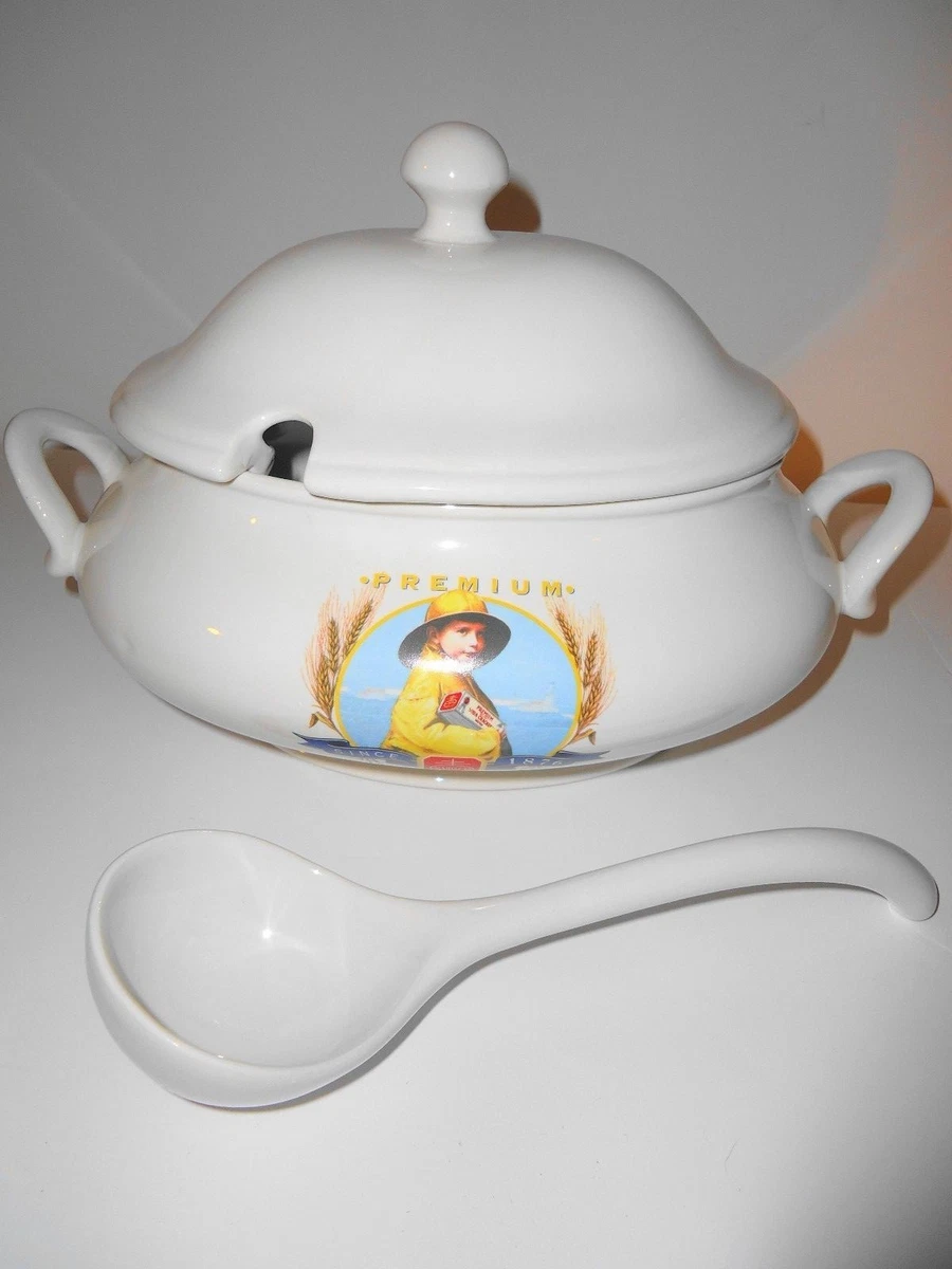 ANTIQUE NABISCO 100 year COMMEMORATIVE Covered SOUP TUREEN Bowl w Ladle