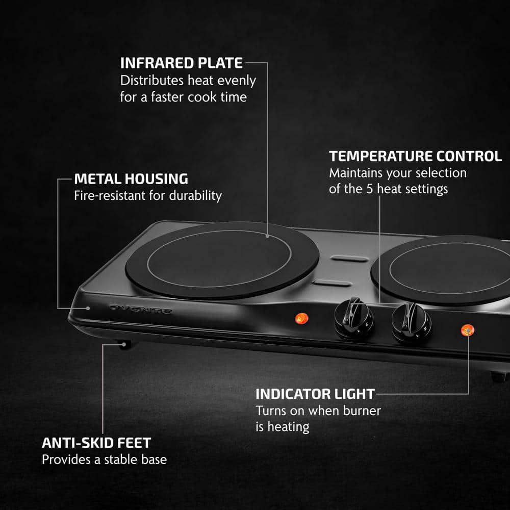 Double Hot Plate 2-sided Infrared Burner 7.75 And 6.75 Black | eBay