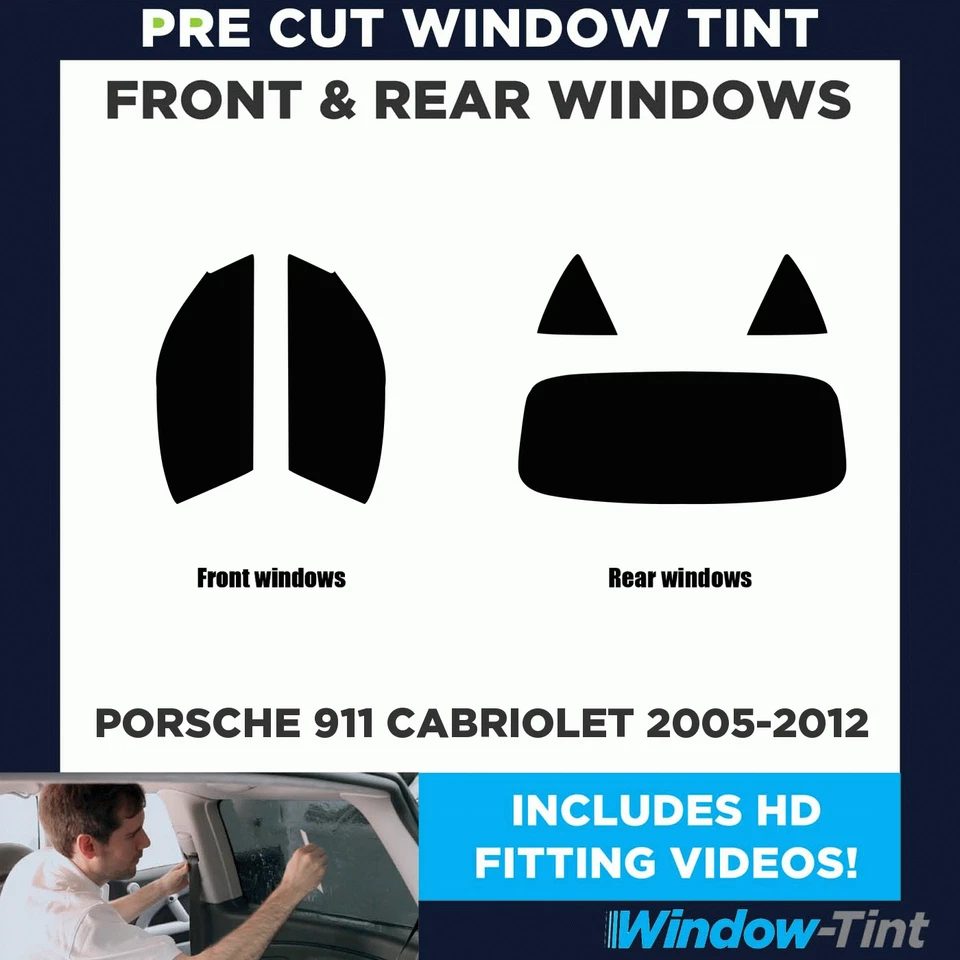 For Porsche 911 Cabriolet 2005-12 Full Pre Cut Window Tint Kit Front & Rear Film — 第 2/4 张图片