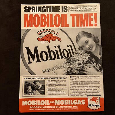 Vintage 1938 Mobil Oil Print Ad - Original Ad  