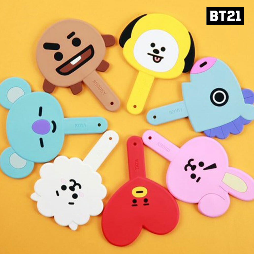BTS BT21 Official Authentic Goods Silicone Hand Mirror 7Characters By  Kumhong | eBay