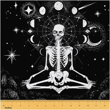 Lunar Laughs Fabric: Moon Phase Gothic Upholstery by The Ya