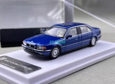 BN DCM 1:64 Blue 1996-98 E38 L7 728il Luxury Sedan Model Diecast Metal Car