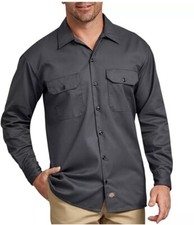 Dickies Men's Work Shop Shirt 574 Long Sleeve Size Large Button Down Mechanic