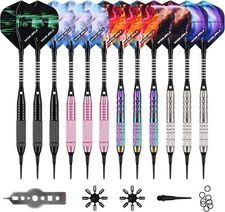 WIN.MAX Darts Plastic Tip - Soft Tip Darts Set - 12 Pcs 18 Gram with 100 Extra.