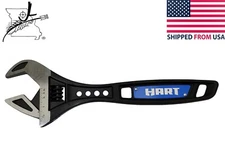 Hart 12"  Pro Skeleton Adjustable Wrench Chrome Vanadium, Black Finish Laser Etc