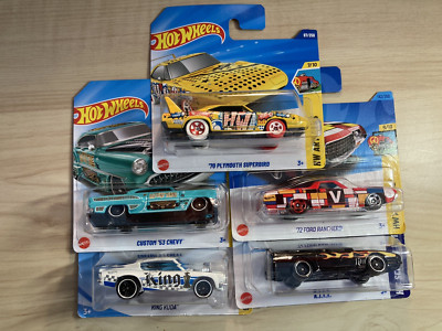 Hot wheels Konvolut Neuwagen x 5 60er Jahre American Muscle Cars mit Crazy Lackierungen