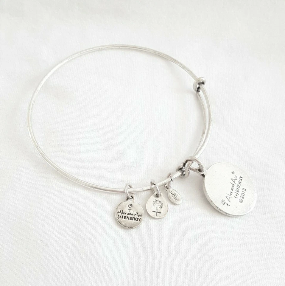 Authentic Alex and Ani Mom Rafaelian Silver Charm Bangle Adjustable NWOTAG.  - Image 3 of 3