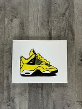 Air Jordan 4 Lightning Art 1 2 3 5 6 7 8 9 10 11 12 13 14 Thunder red Black